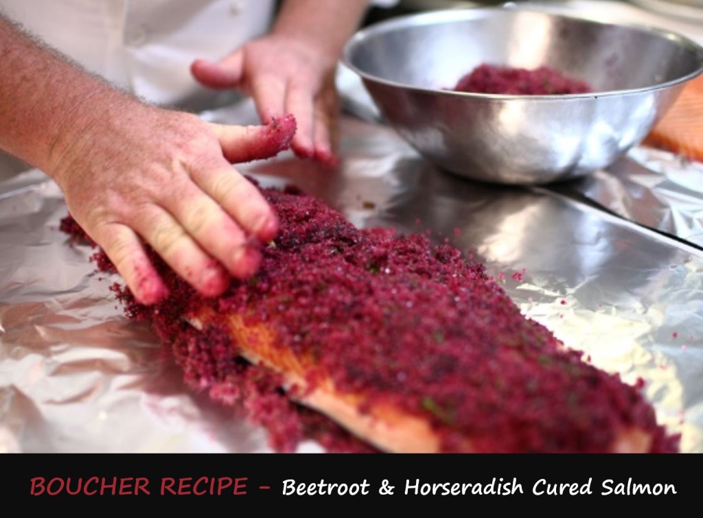 Boucher Recipe - Beetroot & Horseradish Cured Salmon